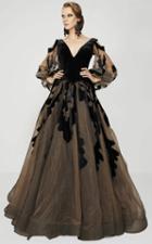 Mnm Couture - 2368 Cold Shoulder Foliage Couture Long Dress