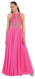 Chic Rhinestone Chiffon A-line Dress With Cutout