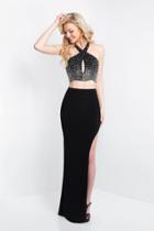 Blush - 11531 Two-piece Halter Crisscrossed Cutout Bodice Gown