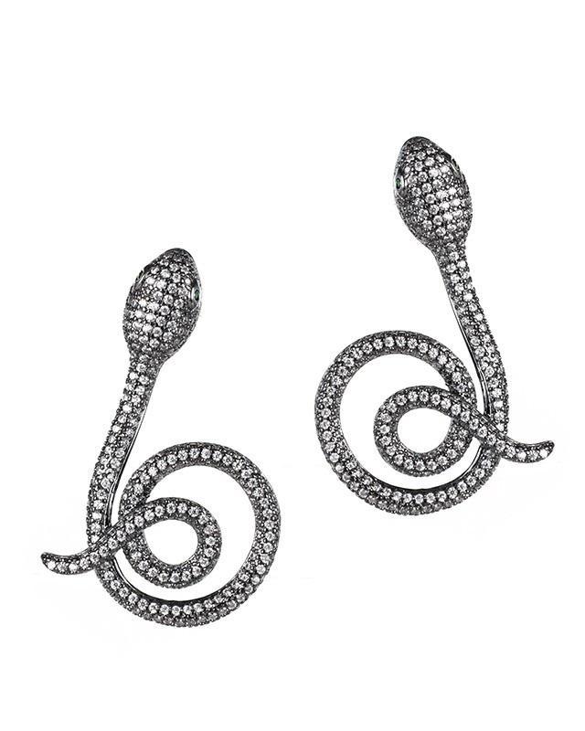 Jarin K Jewelry - Pave Snake Earrings