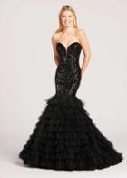 Ellie Wilde - Ew118086 Strapless Sequined Ruffled Mermaid Gown