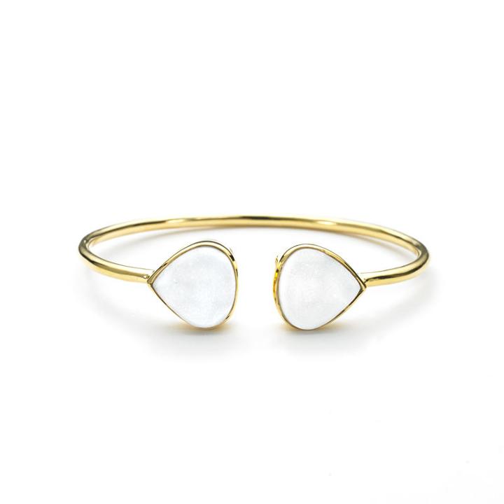 Margaret Elizabeth - Teardrop Bangle White Druzy