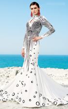 Mnm Couture - 2362 Swirl Patterned Couture Long Dress