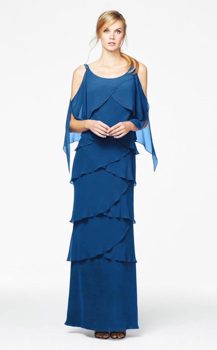 Daymor Couture - Scoop Neck Sheath Dress 371
