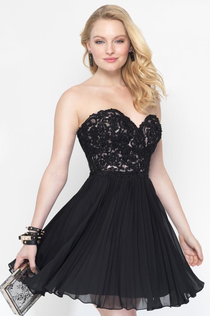 Alyce Paris - 3683 Short Dress In Black Champagne