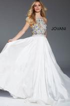 Jovani - 52177 Crystal Crusted High Halter Taffeta Gown