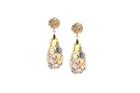 Tresor Collection - Multicolor Spinal Briolette Earrings With Logo Top In 18k Yellow Gold