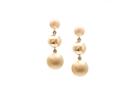 Tresor Collection - Lente 3 Tier Earrings In 18k Yellow Gold With Satin And Shiny Finish