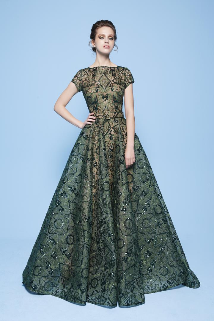 Mnm Couture - N0239 Sequined Embroidered Bateau Ballgown