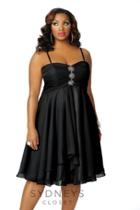 Sydney's Closet - Sc3046 Plus Size Dress In Black