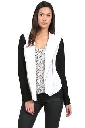Waverly Grey Carolina Colorblock Jacket In White/black