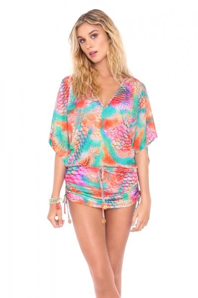 Luli Fama - Libertad Tornasol Cabana V-neck Dress In Multicolor (l454976)