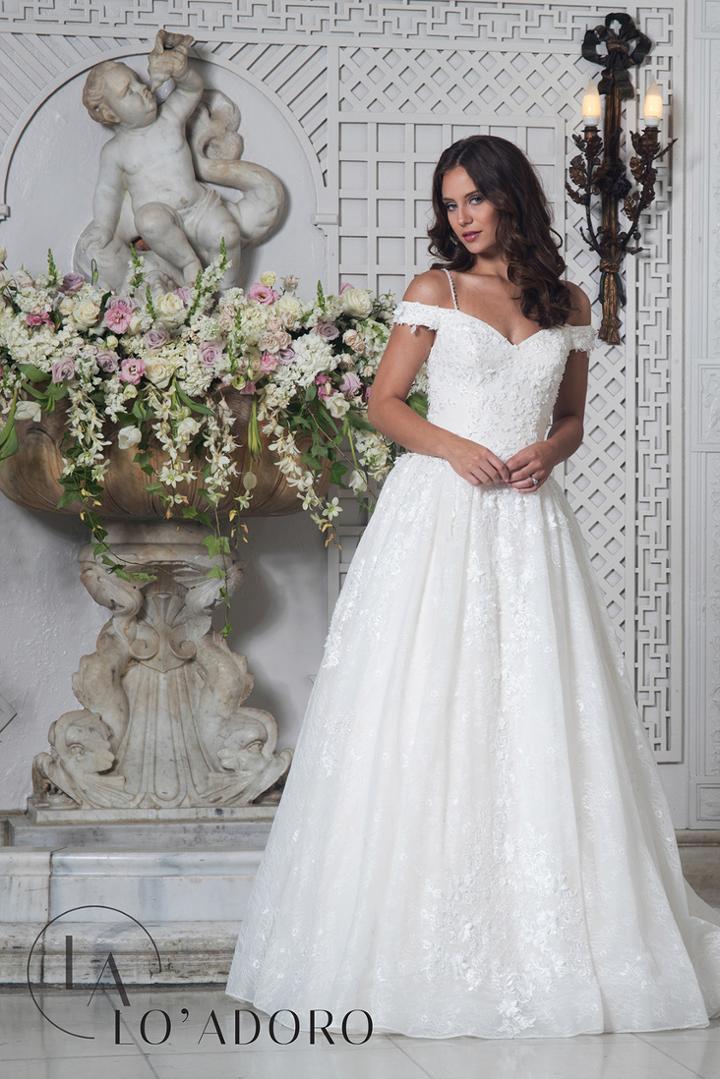 Rachel Allan Bridal - Off Shoulder Laced Up Bridal Gown M634