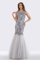 Feriani Couture - 18663 Mermaid Dress With Detachable Long Sleeves
