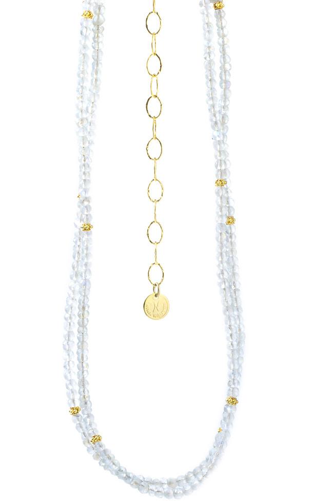 Nina Nguyen Jewelry - April White Topaz Birthstone Harmony Long Vermeil Necklette