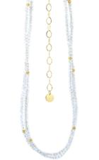Nina Nguyen Jewelry - April White Topaz Birthstone Harmony Long Vermeil Necklette