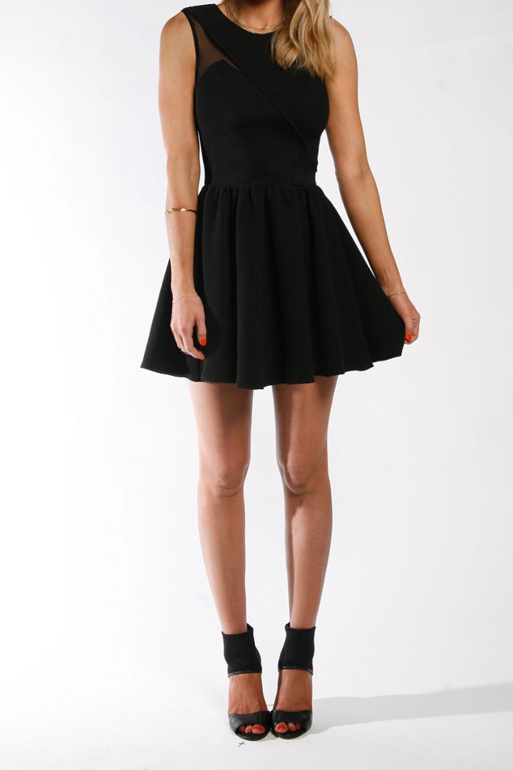 Donna Mizani - Splice Flounce Dress In Black