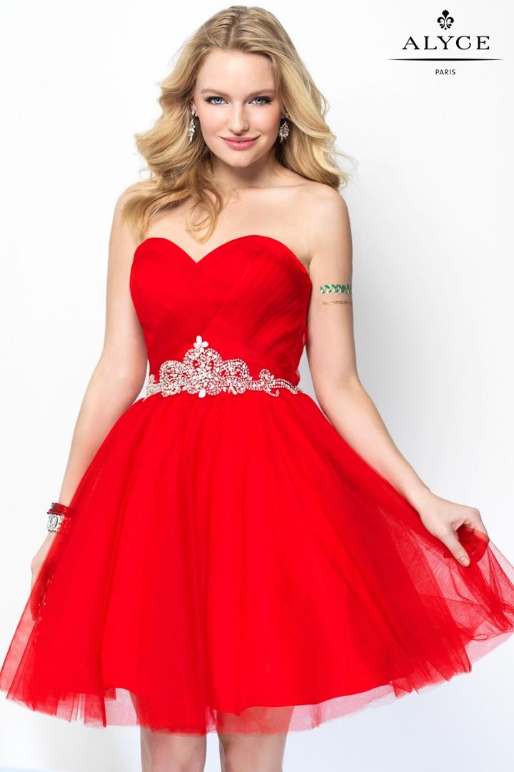 Alyce Paris - 1134 Short Dress In Red