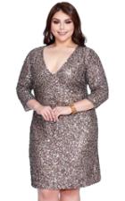 Kurves By Kimi - Stunning Embellished V-neck Sheath Dress 73122