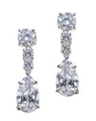 Cz By Kenneth Jay Lane - Round And Pear Drop Pierced Earring