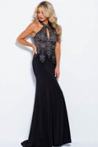 Jovani - Jvn51320 Crystal Embellished High Halter Dress
