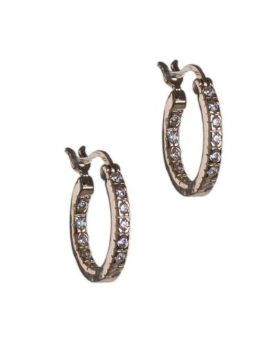 Cz By Kenneth Jay Lane - Single Row Diamond Simulant Mini Hoops