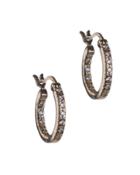 Cz By Kenneth Jay Lane - Single Row Diamond Simulant Mini Hoops