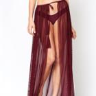 Montce Swim - Maroon Tie-up Maxi Skirt