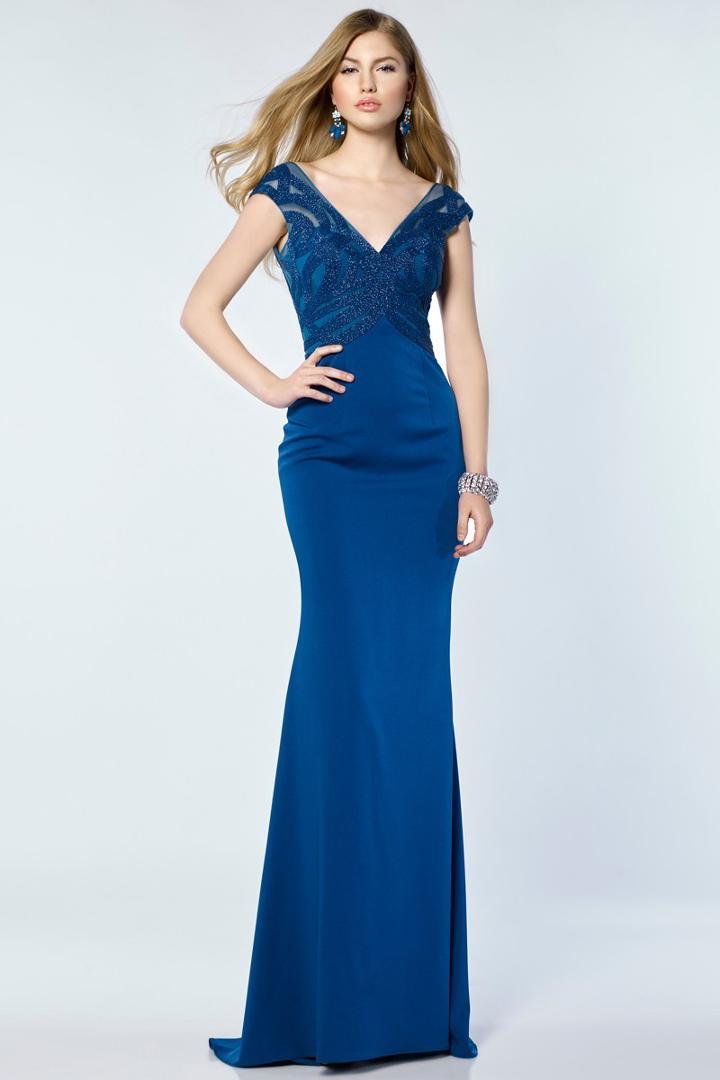 Alyce Paris - 1205 Sheer Sequined Fitted Evening Dress
