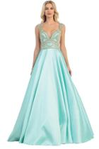 May Queen - Rq7392 Sleeveless Sequin Embellished Ballgown