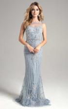 Lara Dresses - Bejeweled Illusion Bateau Sheath Dress 32955
