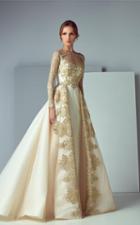 Saiid Kobeisy - 3158 Gilded Sleeve Keyhole Ballgown