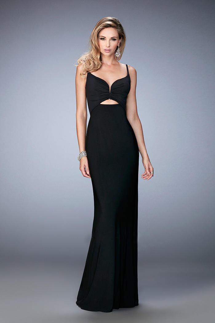 La Femme - 21922 Ruched Sweetheart Cutout Gown