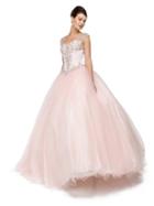 Beaded Pink Sweetheart Ball Gown