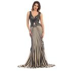 May Queen - Printed Long Mermaid Sleeveless Dress Rq7274