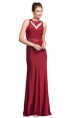 Aspeed - L1986 Bedazzled Jewel Neck Sheath Prom Dress