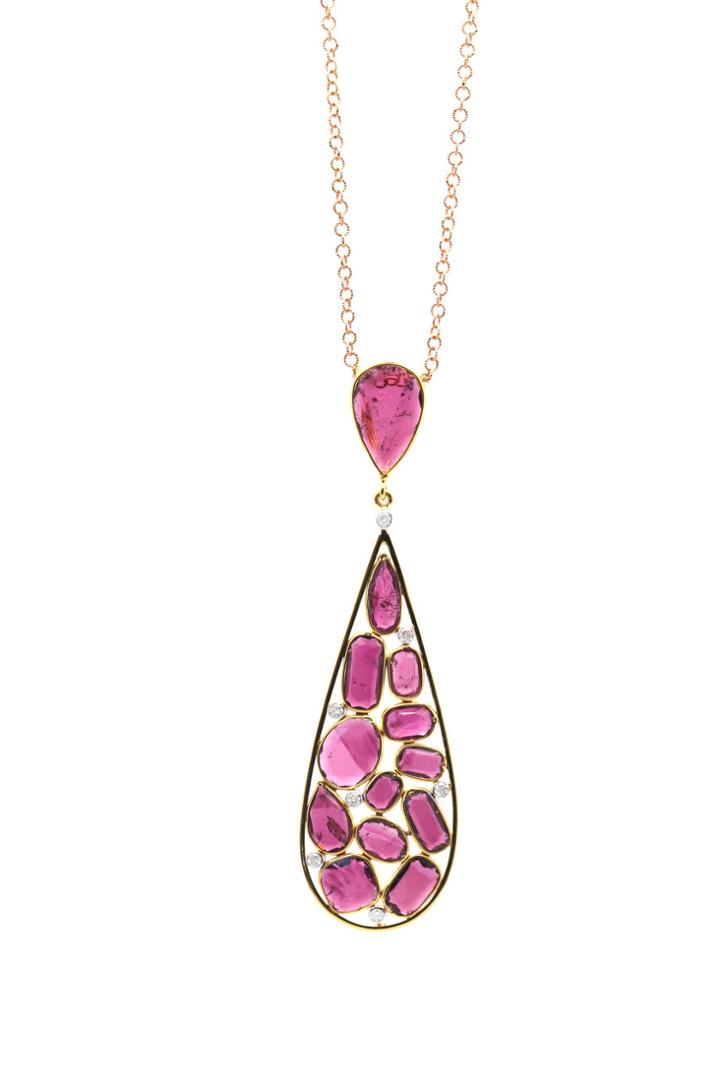 Tresor Collection - Pink Tourmaline Pendant In 18k Yellow Gold