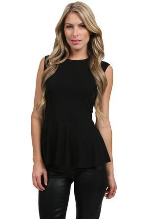 Nicole Miller Peplum Top In Black