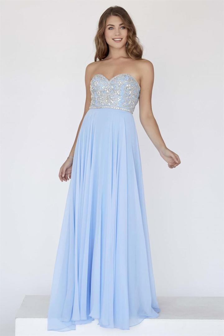 Jolene Collection - 18041l Strapless Beaded Sweetheart Chiffon Dress