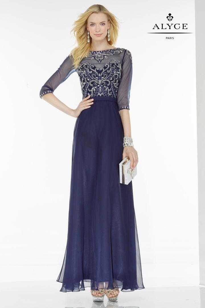 Alyce Paris Black Label - 5742 Dress In Navy Silver