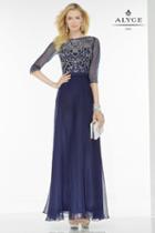 Alyce Paris Black Label - 5742 Dress In Navy Silver