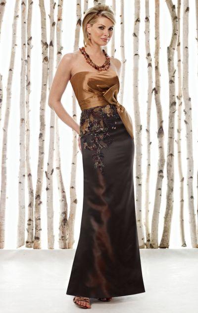 Cameron Blake By Mon Cheri - 211610 Long Dress In Gold Brown