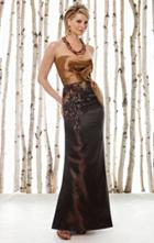 Cameron Blake By Mon Cheri - 211610 Long Dress In Gold Brown