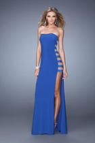 La Femme - 21338 Jeweled Strap Panel Gown