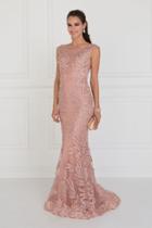 Elizabeth K - Gl1534 Cap Sleeve Foliage Ornate Lattice Mermaid Gown