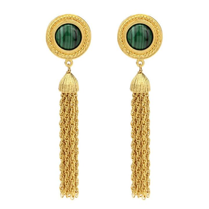 Ben-amun - Gypset Malachite Tassel Earrings