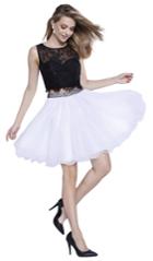 Nox Anabel - Two-piece Lace Bateau Flutter Dress 6224