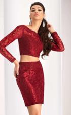 Clarisse - S3128 Two Piece Lace Embellished Dress