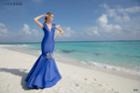 Tarik Ediz - Deep V-neck Mermaid Gown 92729