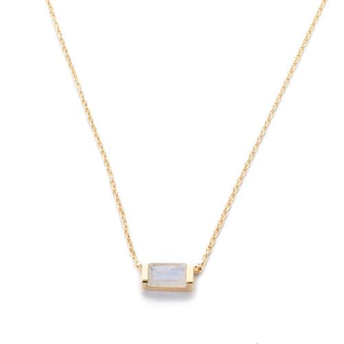 Margaret Elizabeth - Channel Set Drop Necklace Moonstone